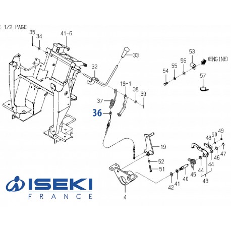 Câble d'Embrayage ISEKI (1728-334-710-10)