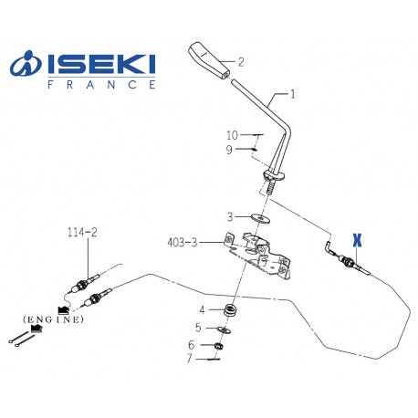 Câble Accélérateur ISEKI (1675-117-210-40)